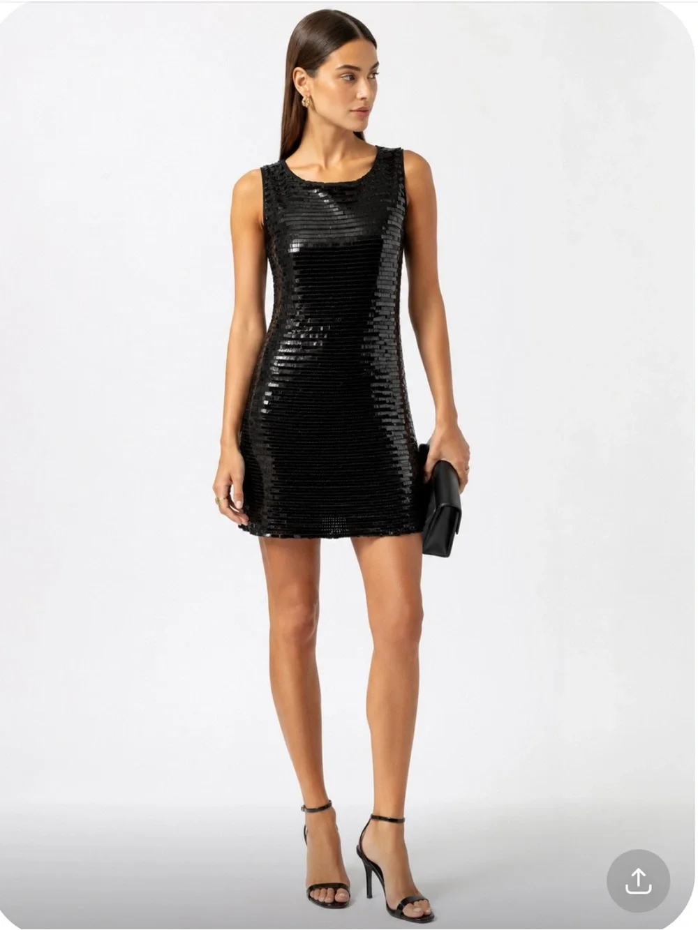 BB DAKOTA Black Sequin Sleeveless Mini Dress Size S